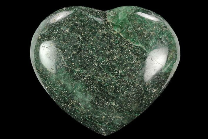 Polished Fuchsite Heart - Madagascar #126782